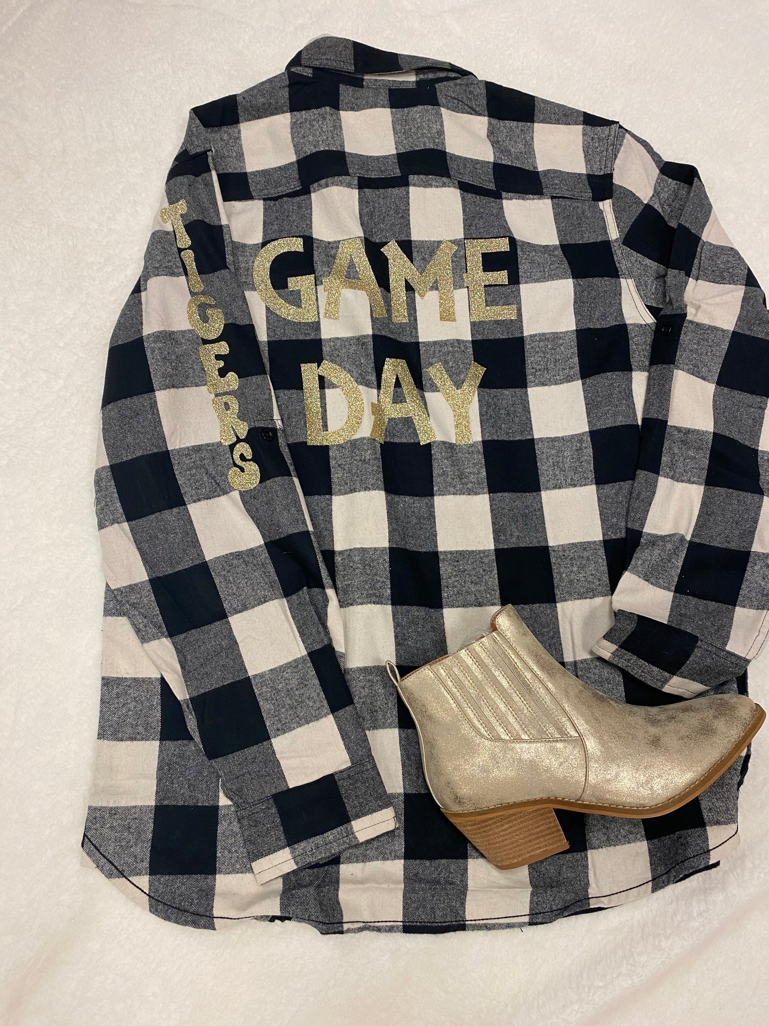 Tigers Game Day Plaid & Glitter
