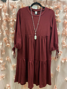 Burgundy Dress w/ Ties